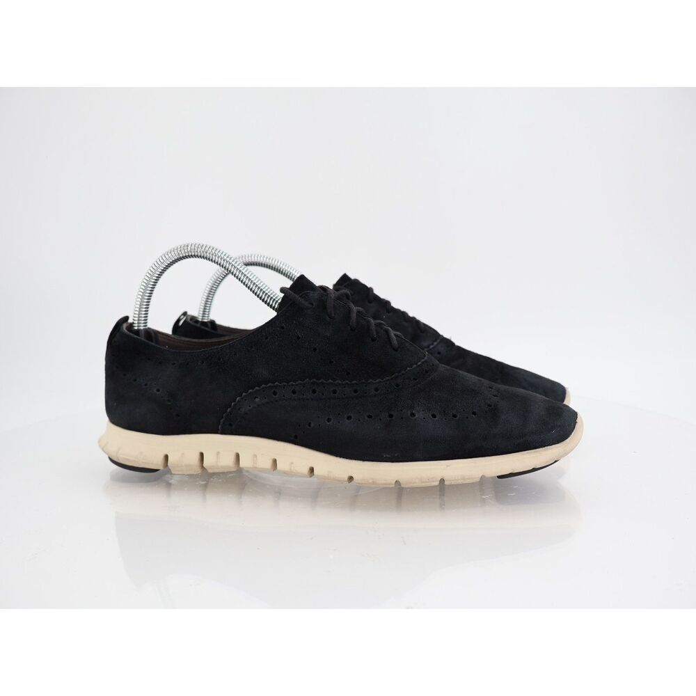 Cole Haan Zerogrand Wingtip Oxford Womens 9.5 B Black Suede Lace Up Shoes